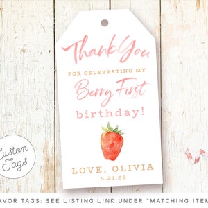 Strawberry Birthday Invitations, 1st Birthday Invitations Girl, One Year Girl Invitations, Berry Sweet Birthday, Berry First Invite image 4