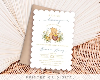 Winnie the Pooh Little Hunny Baby Shower Invitation • Boy • Honey Invite • Blue • PRINTED or DIGITAL