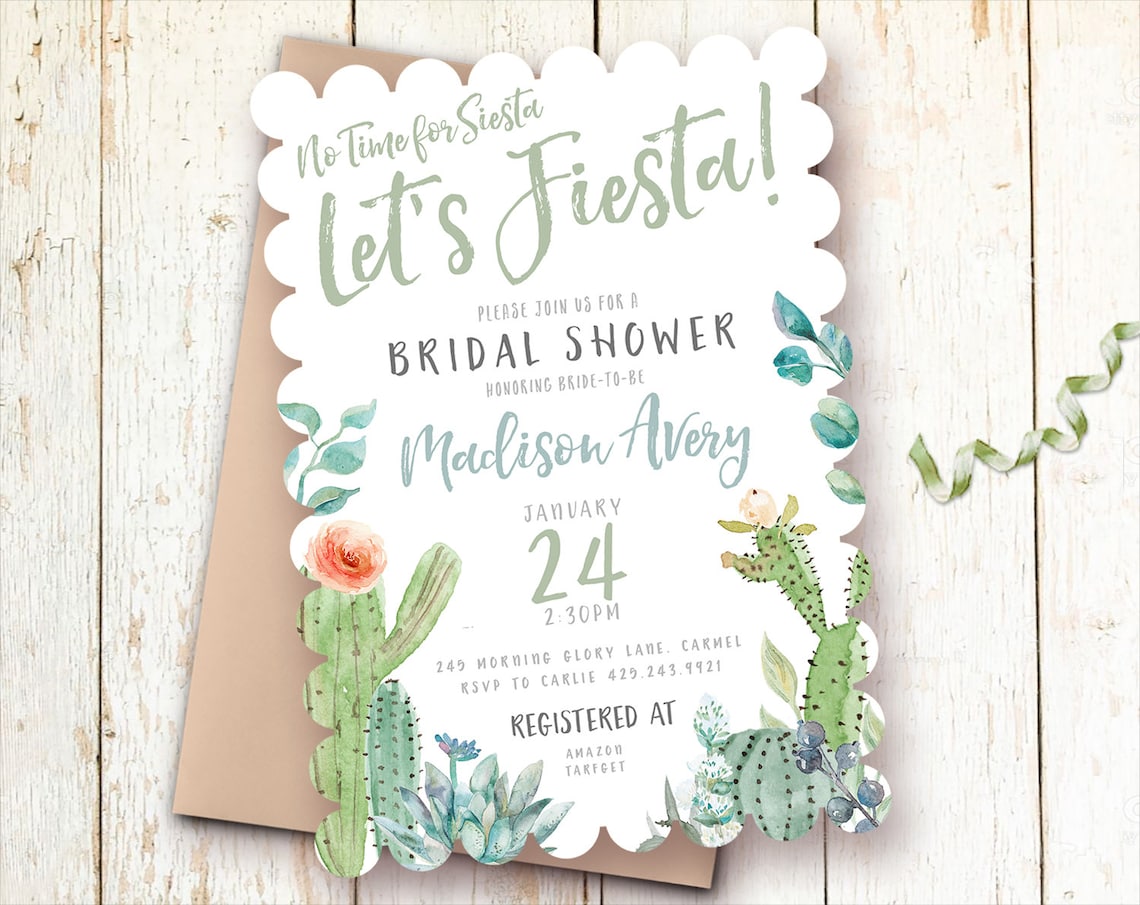 Fiesta Bridal Shower Invitation Bridal Brunch Let's image 1