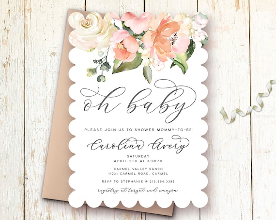 modern baby shower invites