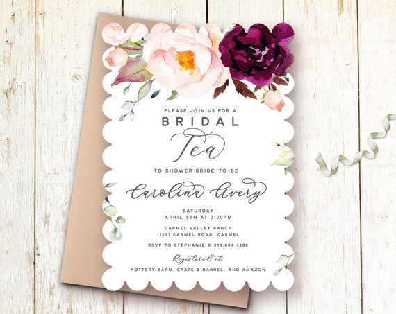 Garden Bridal Brunch Shower Invitation BS38 OR Baby Shower