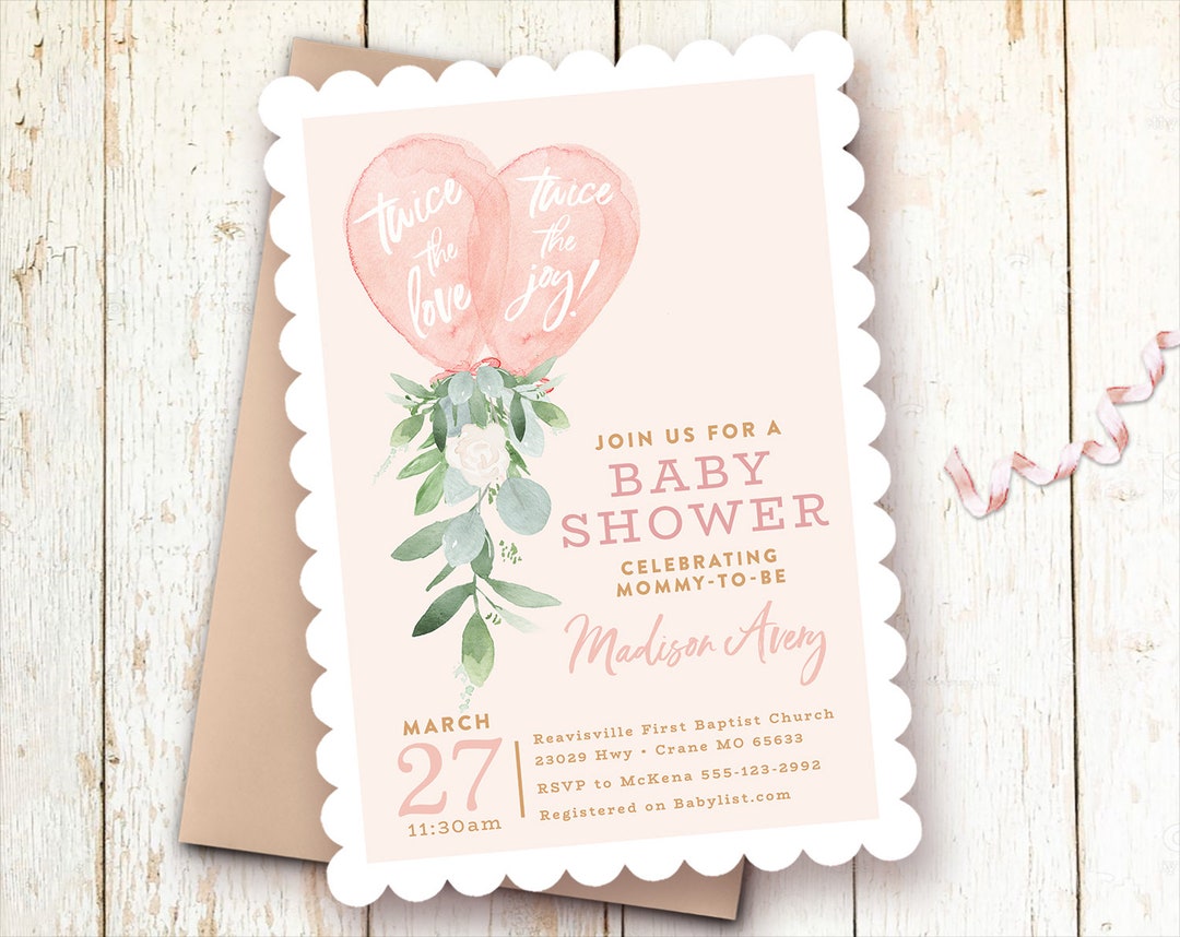 Baby Shower Invitations Twin Girls, Baby Girls Shower Invitations