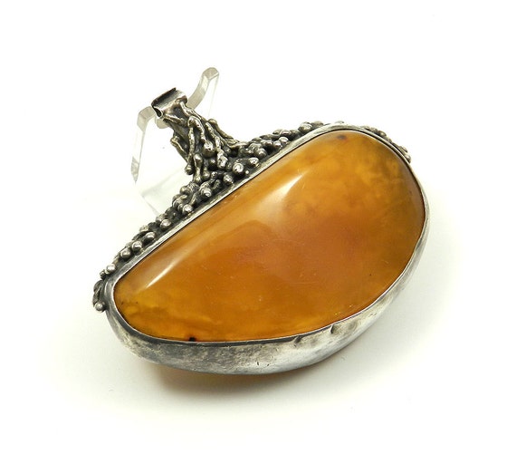 Antique Egg Yolk Natural Baltic Amber Pendant, c.… - image 4