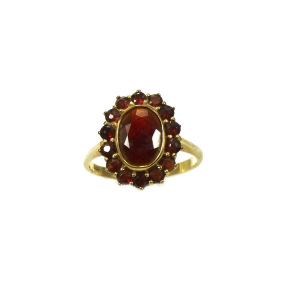 Vintage Granatring - oval in Gold