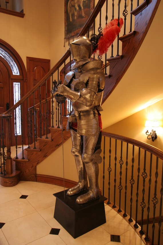 Suit of Armor in 16th Century Style with Authentic cup-hilt rapier sword