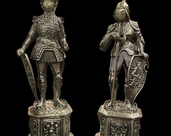 Figural Sterling Silver Sculptures of Knights