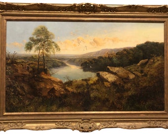 Edmund H. Niemann Oil on Canvas Painting "The River Avon"