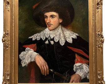 Charles H Marshall, Oil on Canvas Painting, The Cavalier