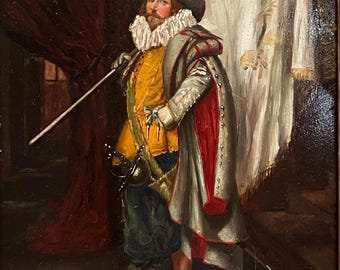 Gustave Barrier, óleo sobre tabla, "Abanderado"