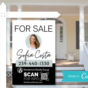 Real Estate Yard Signs | For Sale Yard Signs | Just Listed Signs | Real Estate Marketing | Canva Template Modern Just Sold | Open House Sign