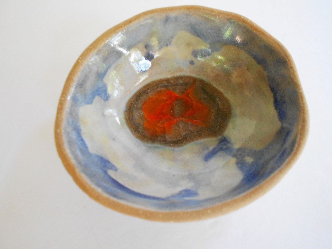 Crackle glass pottery bowl organic ceramic geode bowl with Etsy