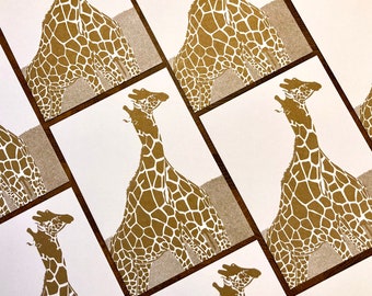 Giraffe - Risograph card