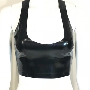 Latex Racer-back Crop Top