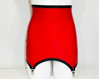 Jupe ceinture taille haute en latex