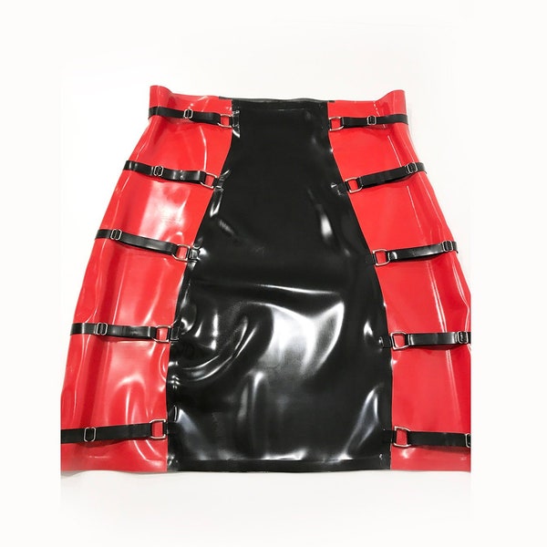 Latex Strappy Mini skirt