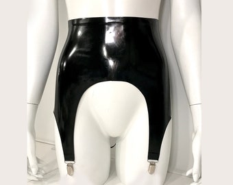 Latex Long Line Garter Belt