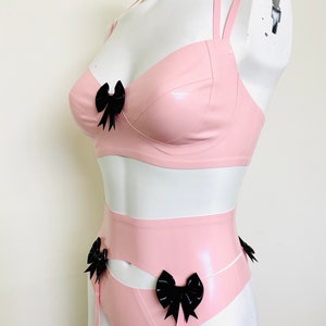 Ready to Ship - Latex Lingerie Set in baby pink