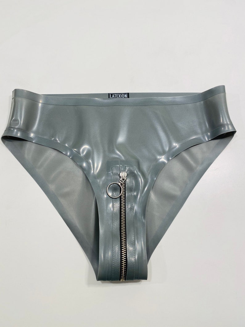 Latex Low Zipper Panties Etsy