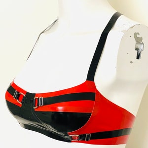 Latex strappy bra