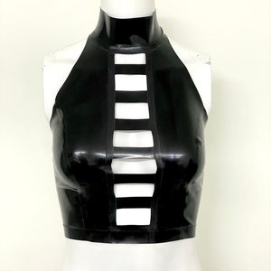 Latex Strappy Crop Top