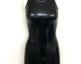 Latex Mini Dress Double O Halter