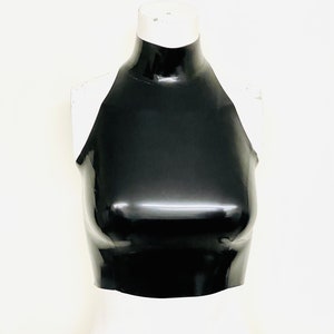 Latex High Halter crop top