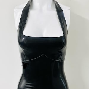 Latex Straight Halter Top