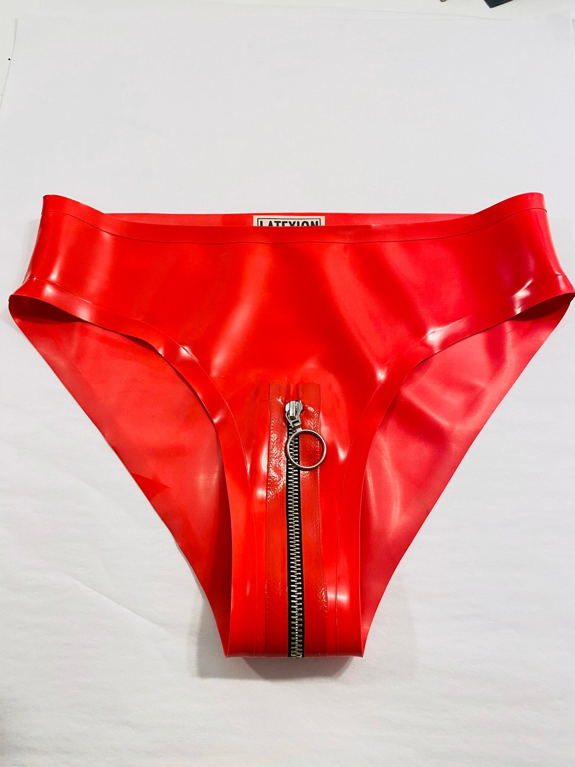 Latex Low Zipper Panties Etsy