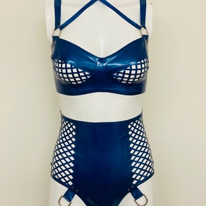 Ready to ship Latex Rhombi  Bikini set