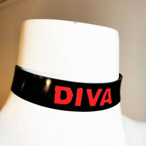 Latex custom applique choker collar