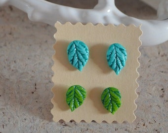 Earrings green leaf gift for her, beautiful jewelry handmade gifts, green leaf earrings gift for girlfriend ukrainian jewelry leaf earrings