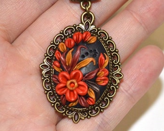 Fashion necklace birthday wife gift nature art flower girl gift pendant botanical flower necklace handmade mothers day gift necklace gift