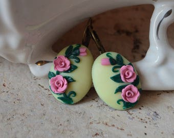 earrings gift summer earrings gift for daughter nature earrings floral gifts pink green rustic earrings nature gifts birthday gift