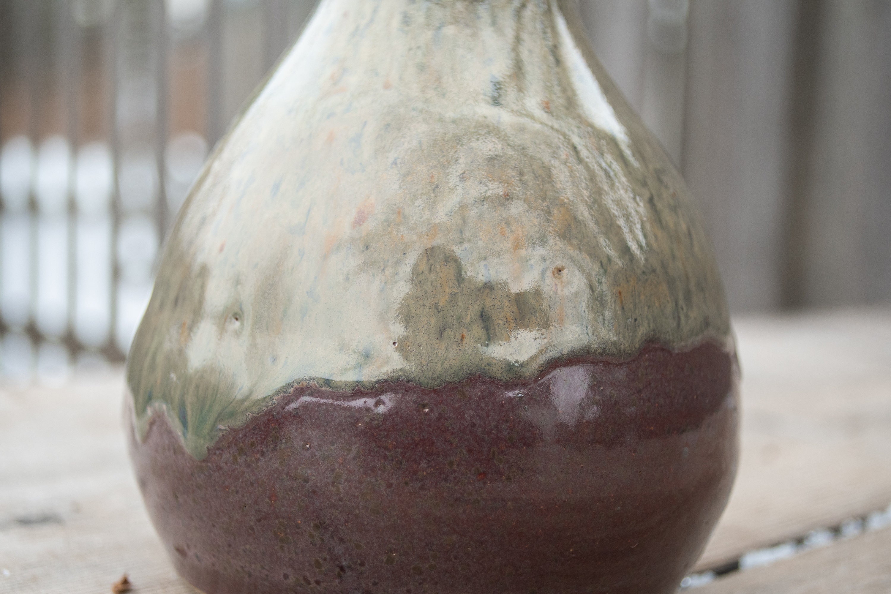 Handmade Green and Purple Ceramic Stoneware Pottery Flower Etsy