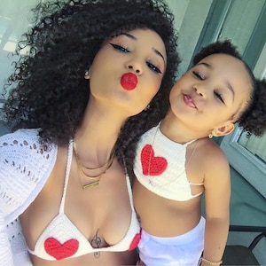 Mommie and me heart lover bikini and crop top -100% cotton