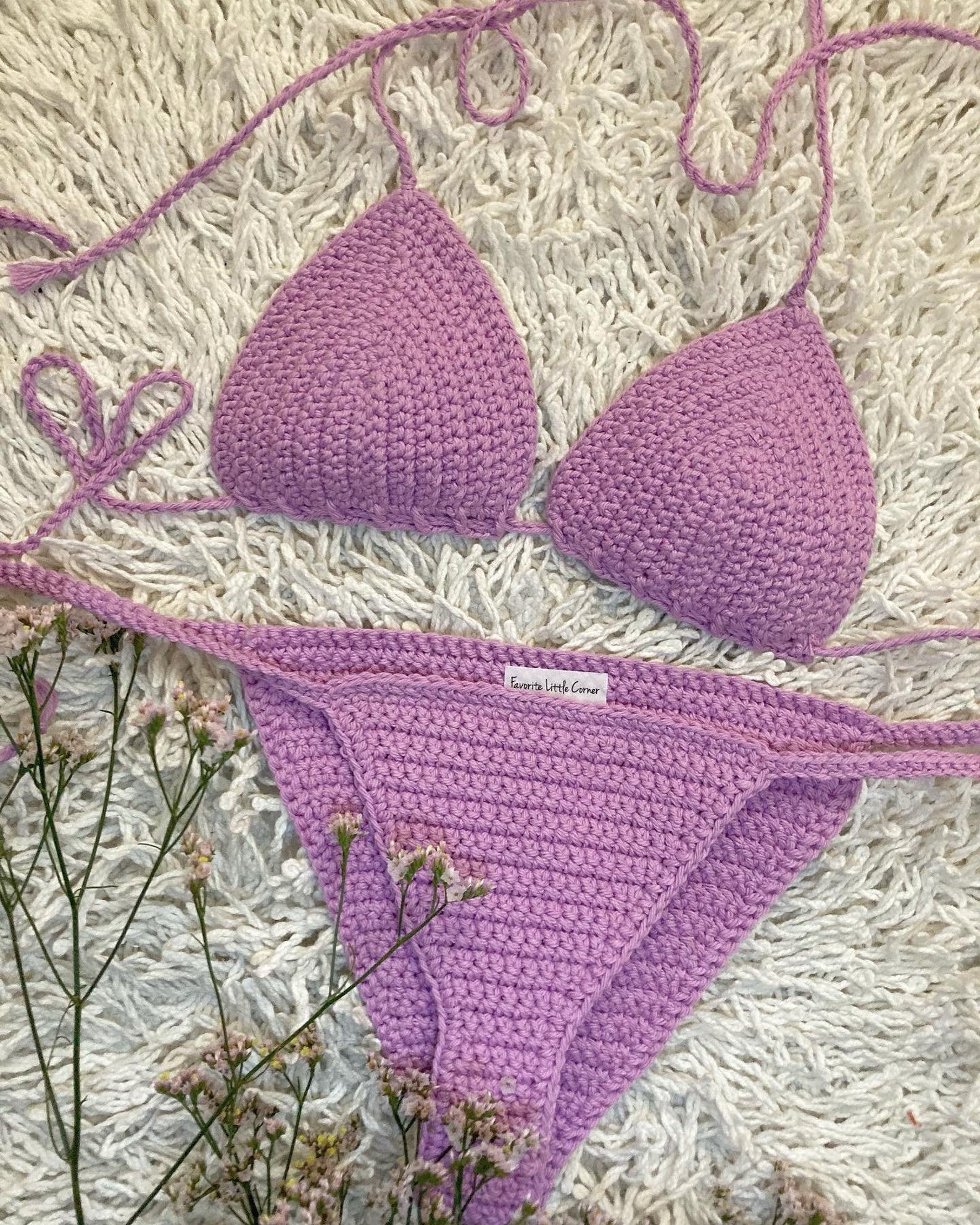 SALE Bohemian Crochet Bikini Set Simple Basics 100% Cotton - Etsy