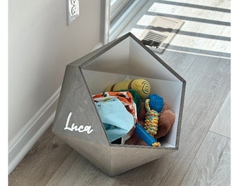 Large Dog Toy Basket Personalized Toy Crate for Dog Toy Box with Name New Puppy Storage Custom Dog Organizer Large Pet Toy Bin Wooden Box