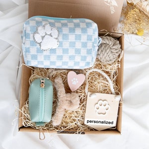 Geschenkbox für Hundemama, personalisiertes Hundegeschenk für Besitzer, neuer Welpe, Geschenkkorb, Willkommensgeschenk für Hundebesitzer, Welpenparty, Geschenkset für Hundemutter, süß