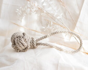 Rope Dog Toy Rope Natural Rope Ball for Dog Toy Durable Monkey Fist Knot Ball Dog Toy Hemp Rope Monkeyfist Dog Toy Tough Heavy Chewer Dog