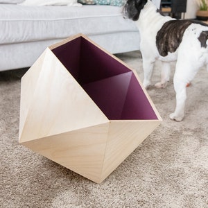 モダンな犬用おもちゃ収納 犬用おもちゃバスケット パーソナライズされたペット収納ビン カスタム犬用収納ボックス 木製ペット家具 犬用おもちゃ箱 名前入りおもちゃホルダー