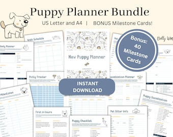 Puppy Planner Pet Checklist Puppy Guide Printable Potty Worksheet Puppy Training Tracker Puppy First Milestones Puppy Schedule Checklist PDF