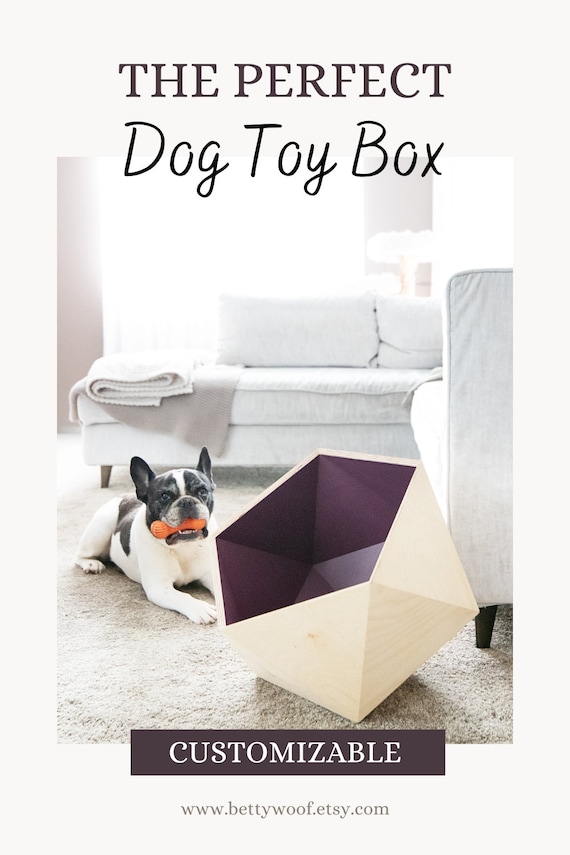 Dog Toy Box Personalized Dog Toy Storage, Dog Paw, Pet Furniture