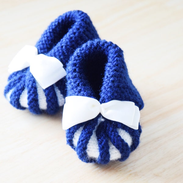 Cute baby boy booties, Marine style booties, Booties for photoshoot, Knitted baby boy booties, hand made booties