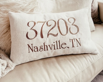 Zip Code Throw Pillow