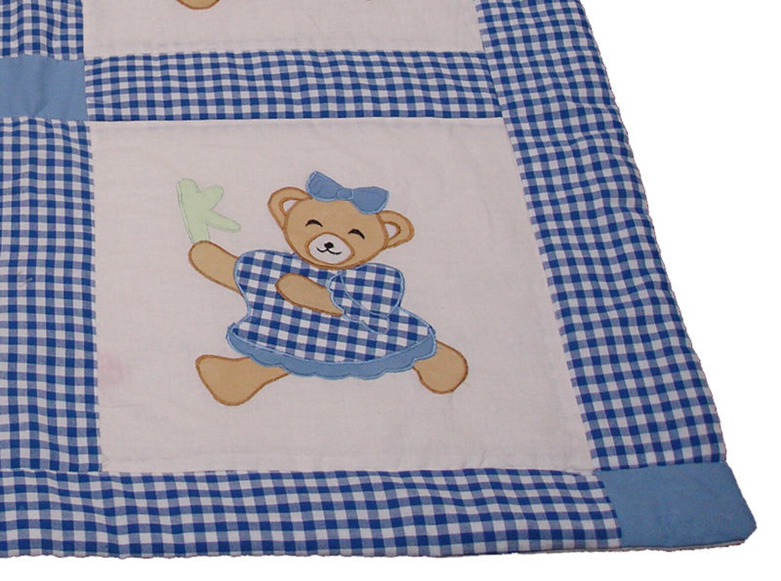 Childs Teddy Bear Bed Baby Patchwork Applique Bedding Quilt Etsy