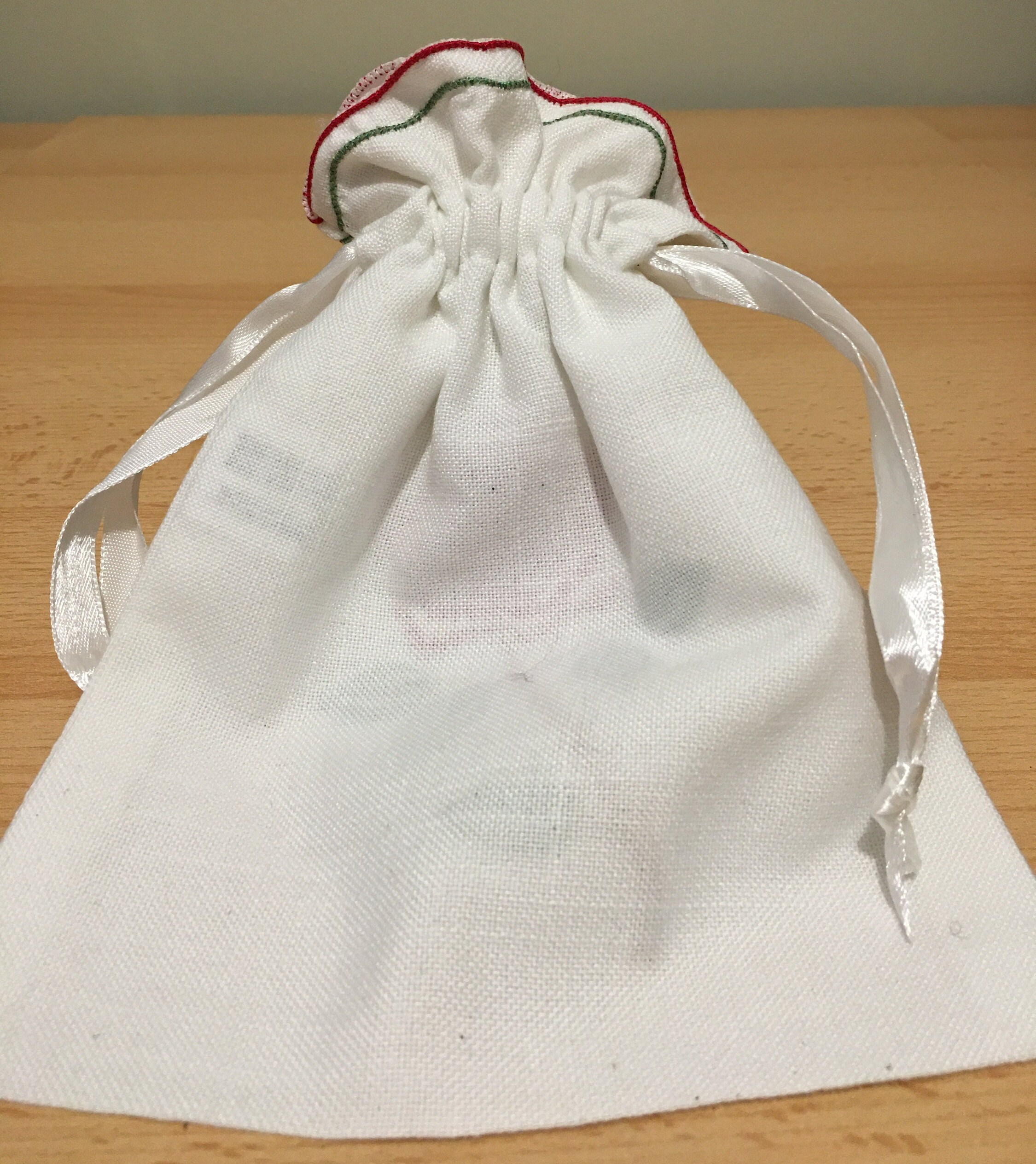 2025春の新作 Embroidered Rose Red 20 Drawstring Fabric Effect Linen Bags バッグ