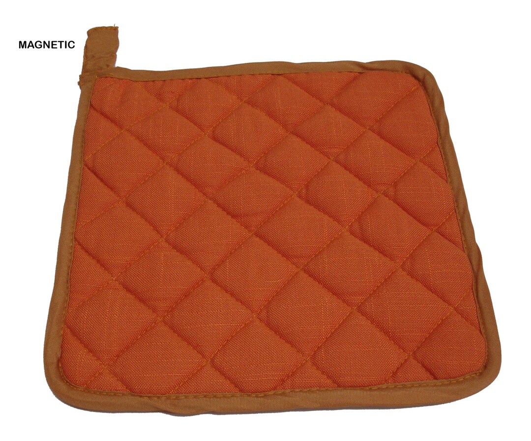 Plain Rust Quilted Pot Holder 'linen Look' Fabric Etsy