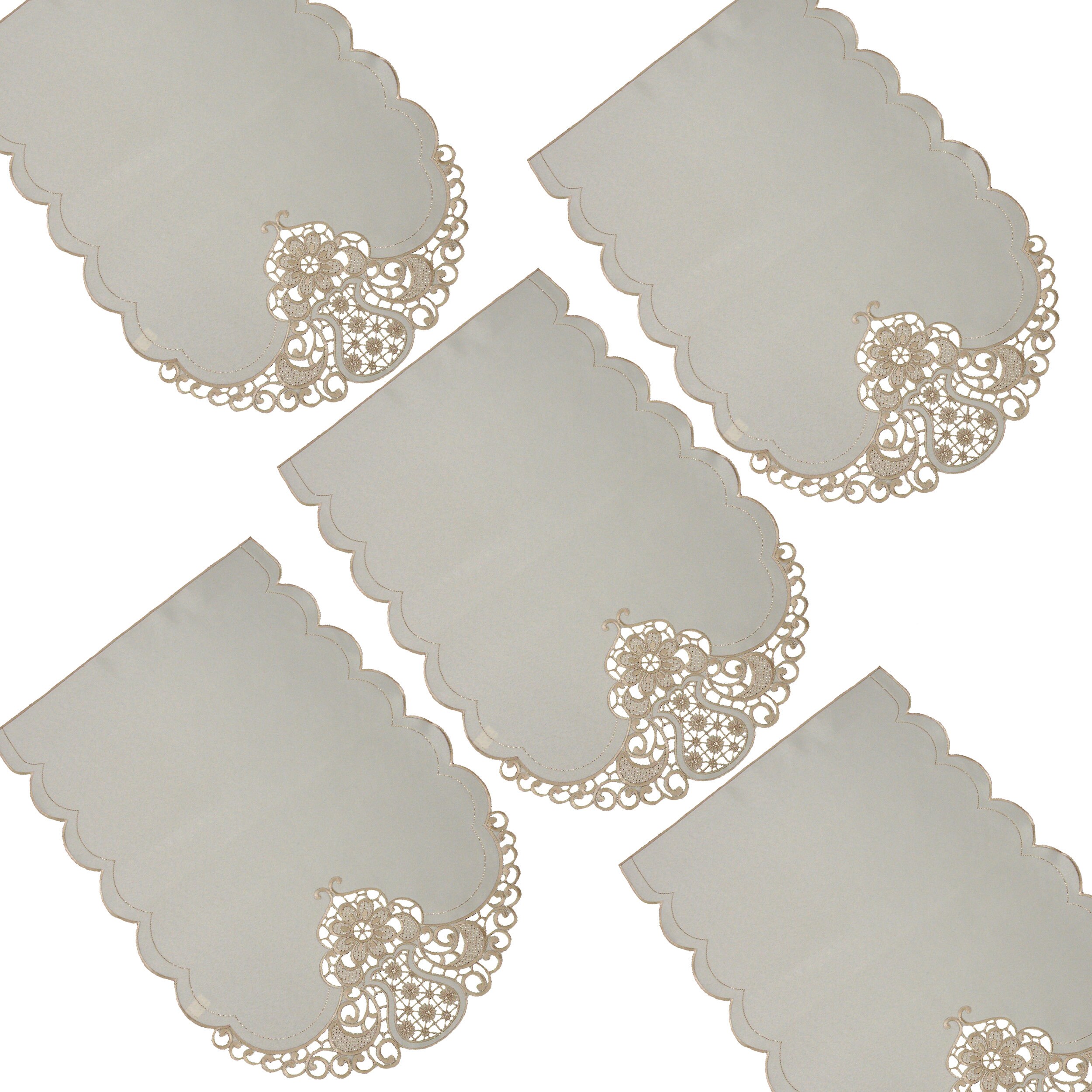 Schlichte Creme Bestickte Blumen Cutwork Überbackene Kante Sessel Rückenbezüge Antimacassar Sofa Sessel Kopfstütze Schutz 005 - Österreich