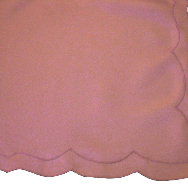 Plain OBLONG Pink Scalloped Edge Tablecloth Table Cloth Kitchen Dining 135cm 230cm  53" 90"