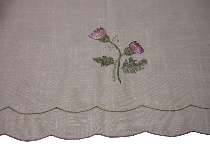 Scots Scottish Thistle Embroidered Tablecloth 135cm 180cm Oblong Dining Kitchen Scotch C90